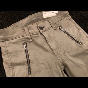 Rag & Bone green moto jeans